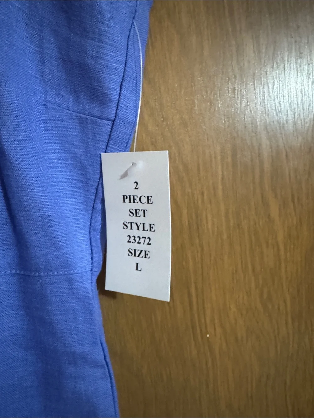 Light Periwinkle Two-Piece Button-Up Linen Set